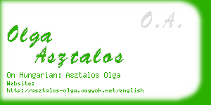 olga asztalos business card